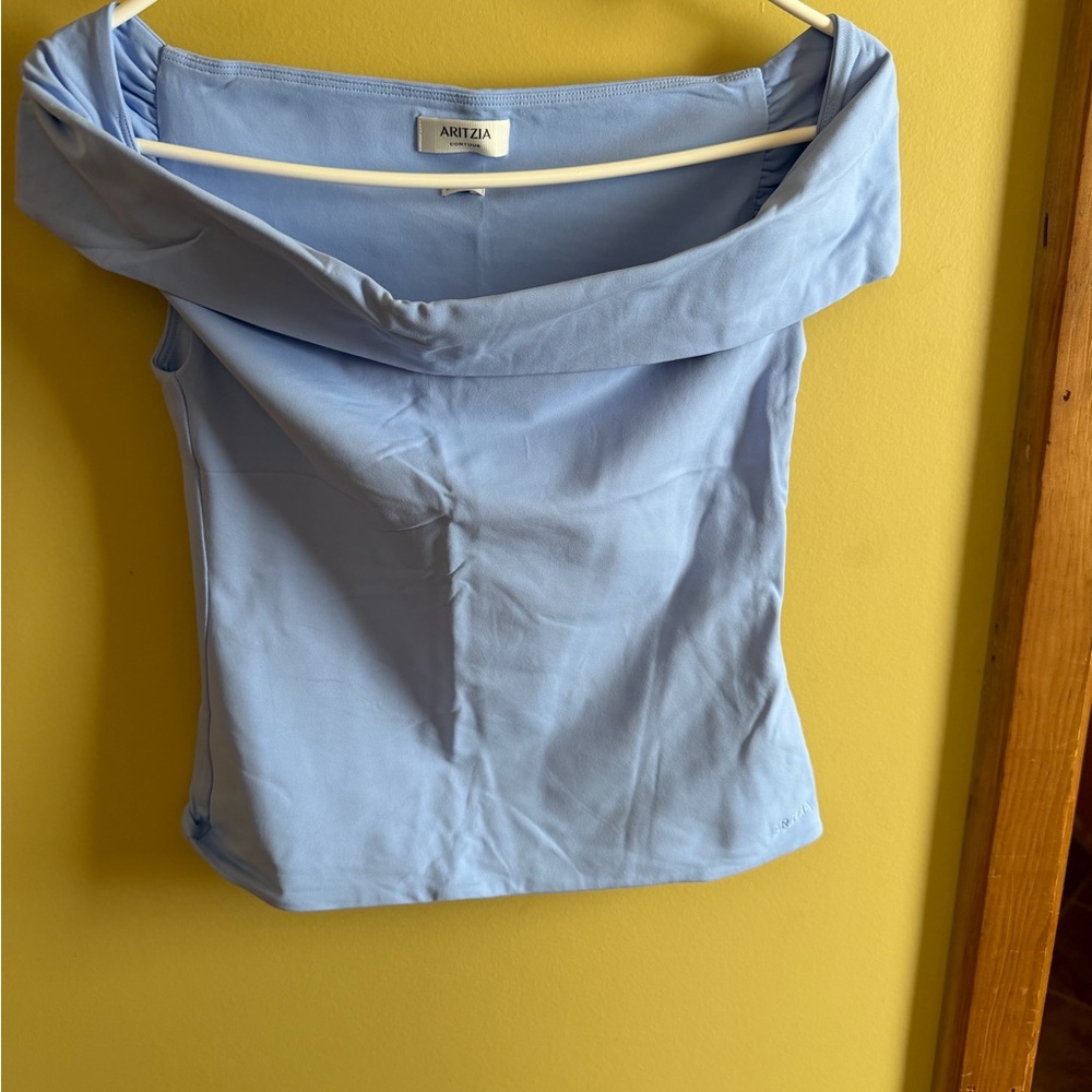Aritzia Contour Ravish Blue Off-Shoulder Women's Top